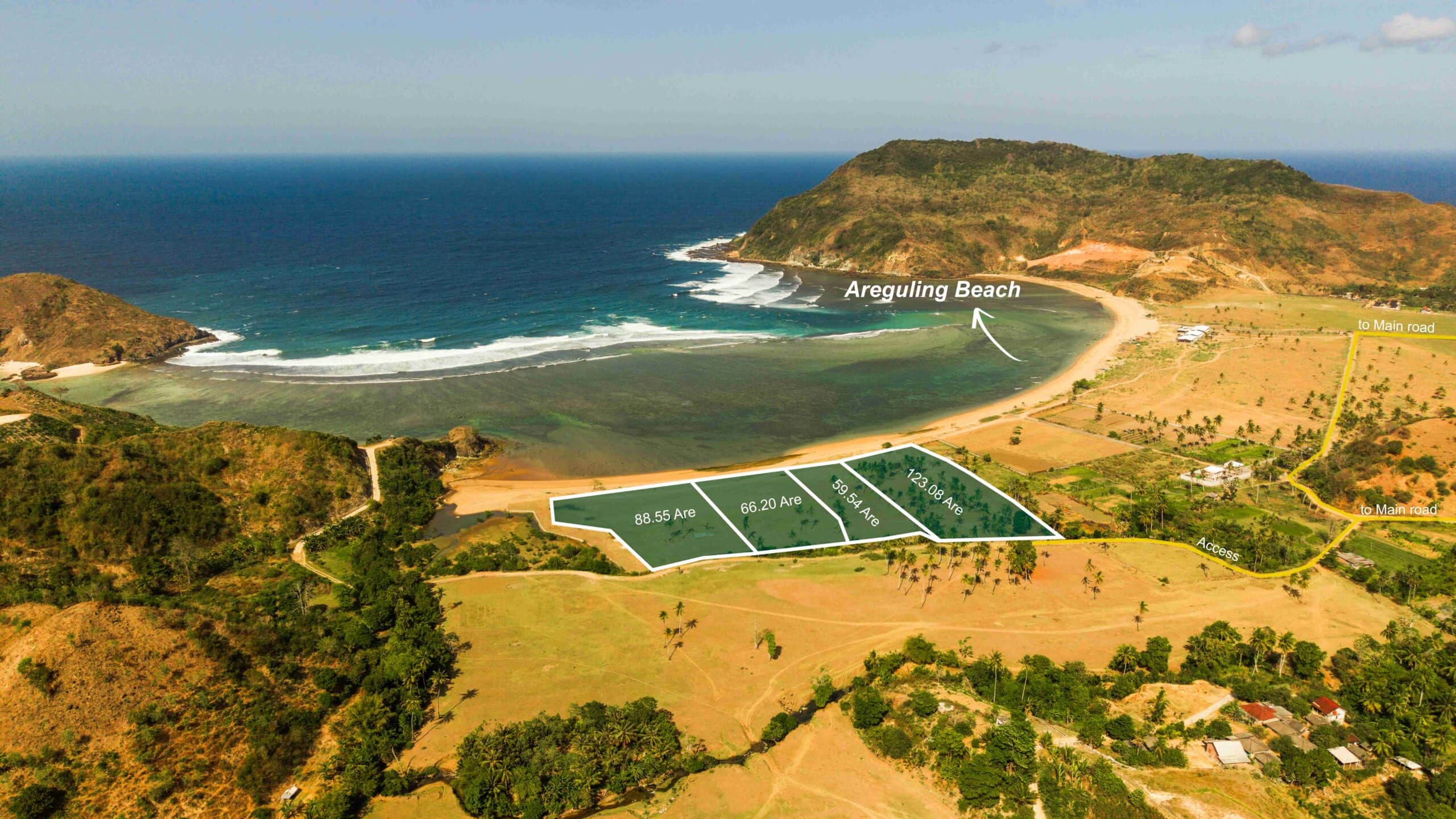 Areguling beachfront showing access