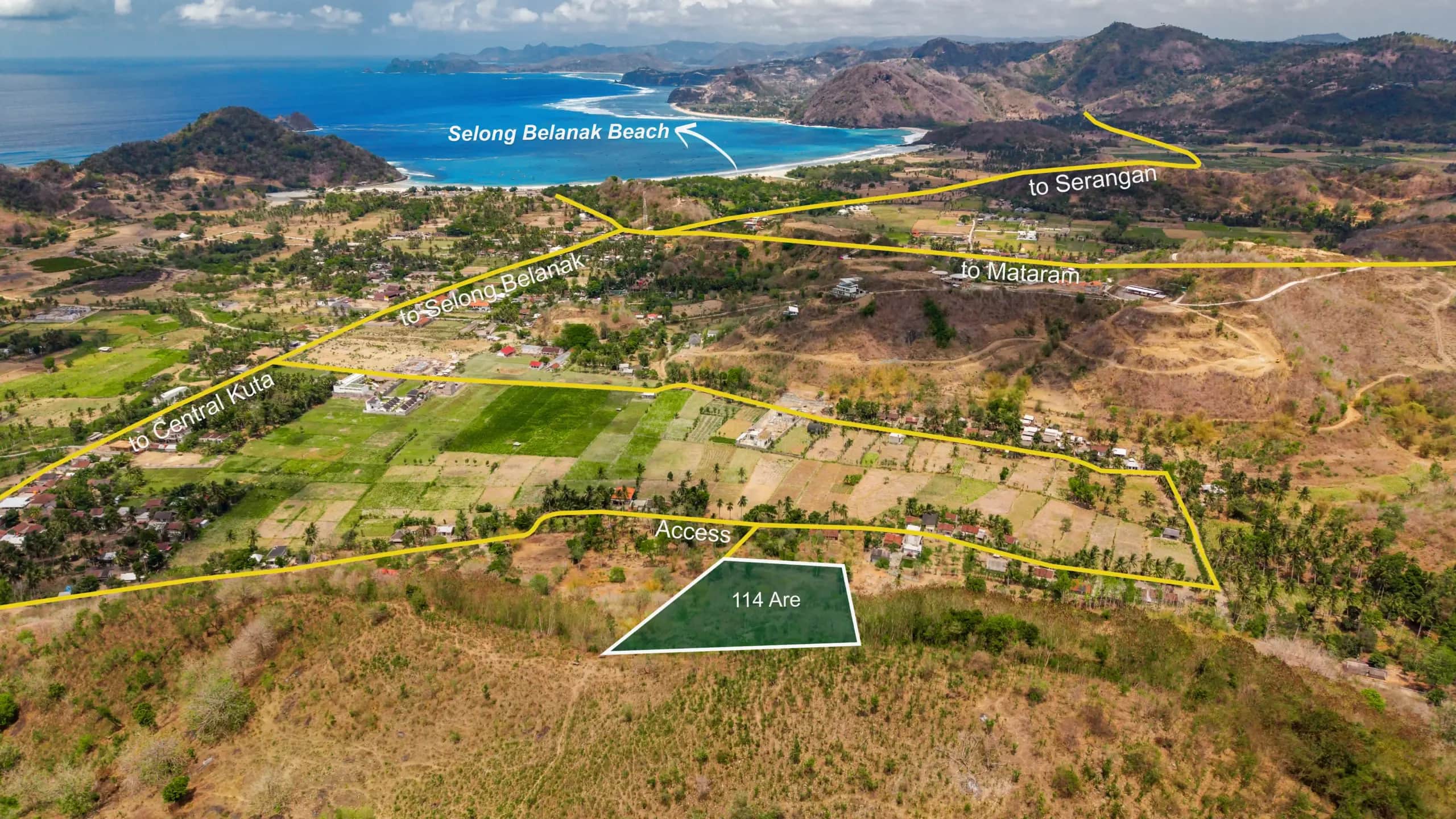 Selong Belanak hillside 114 Are by Maju Properties